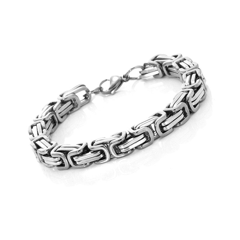 Dominerende Mode Trendy Mænds Titanium Stål Kejser Kæde Armbånd Rustfrit Firkantet Spænde