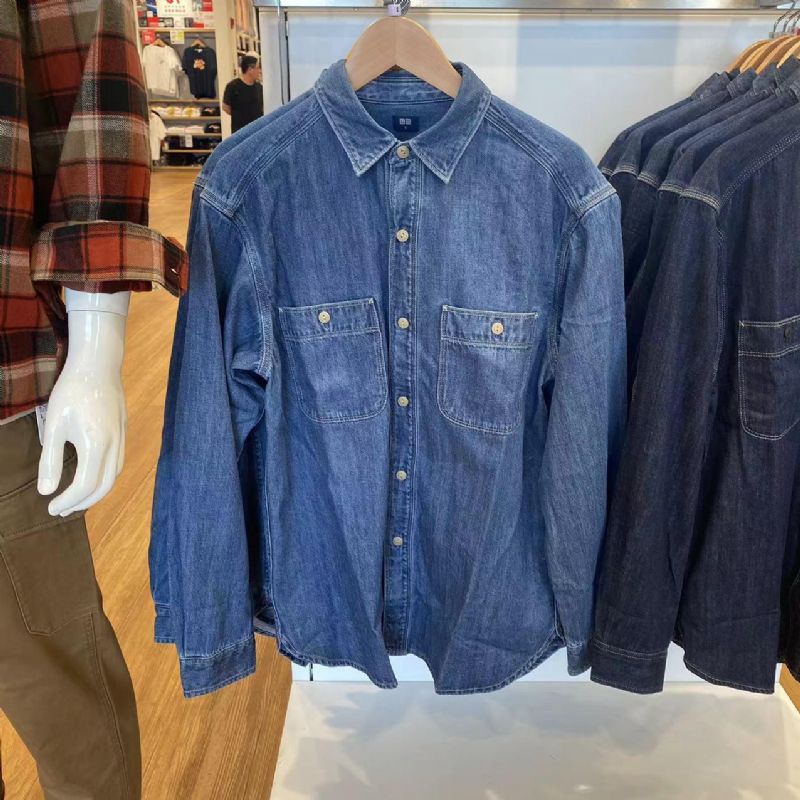 Efterår 2023 Nyt Herretøj Casual Fashion Denim Workwear Skjorter