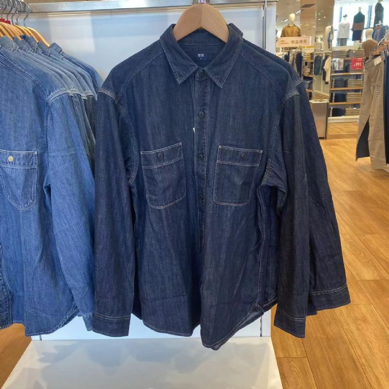 Efterår 2023 Nyt Herretøj Casual Fashion Denim Workwear Skjorter