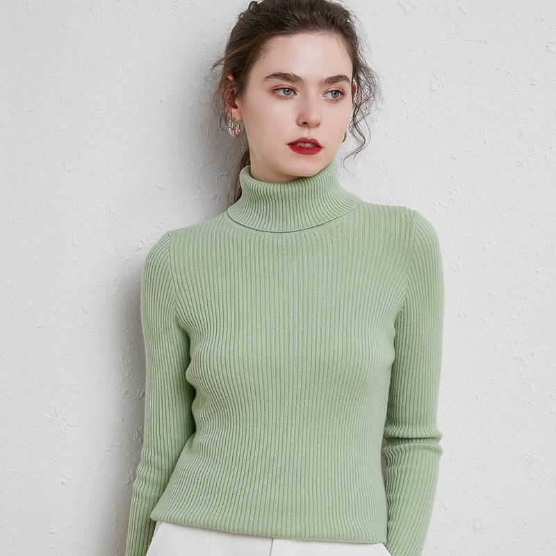Efterår Og Vinter Ny Stil Sweater Med Høj Revers Til Kvinder Selvdyrkningstrøje Varm Pullover Strikket Skjorte