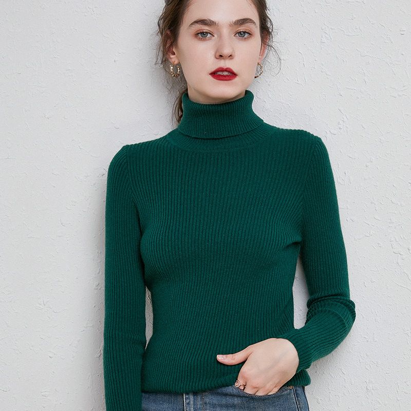 Efterår Og Vinter Ny Stil Sweater Med Høj Revers Til Kvinder Selvdyrkningstrøje Varm Pullover Strikket Skjorte