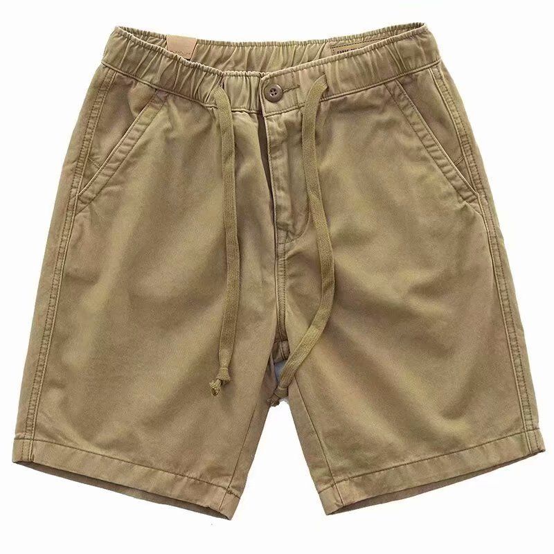 Elastisk Talje Casual Shorts 2023 Sommer Nye Mænd Ensfarvet Trendy Tether