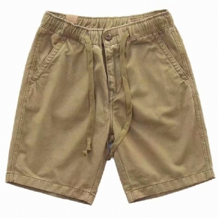 Elastisk Talje Casual Shorts 2023 Sommer Nye Mænd Ensfarvet Trendy Tether