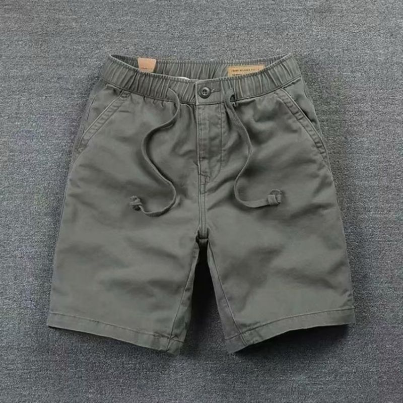 Elastisk Talje Casual Shorts 2023 Sommer Nye Mænd Ensfarvet Trendy Tether