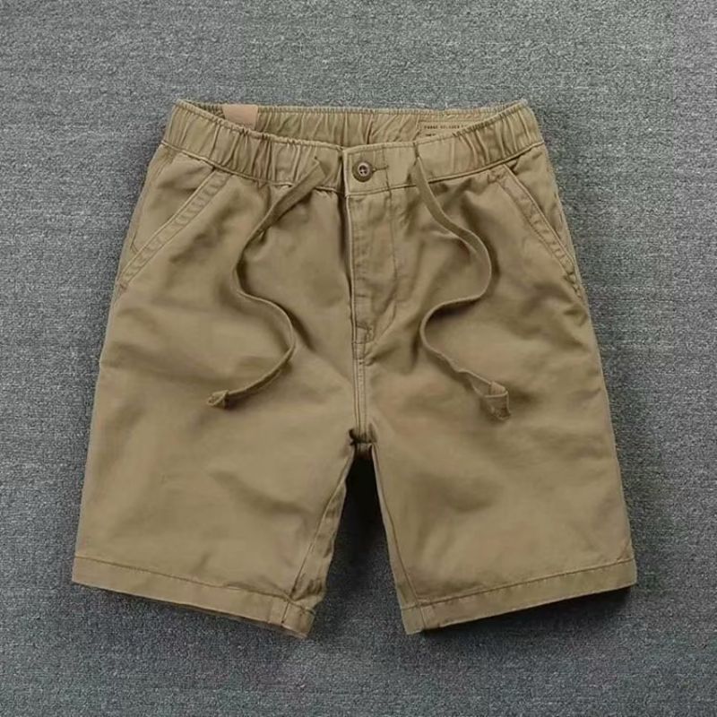 Elastisk Talje Casual Shorts 2023 Sommer Nye Mænd Ensfarvet Trendy Tether