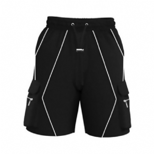 Ensfarvet Shorts Trend Mænds Sport Casual Fem Point