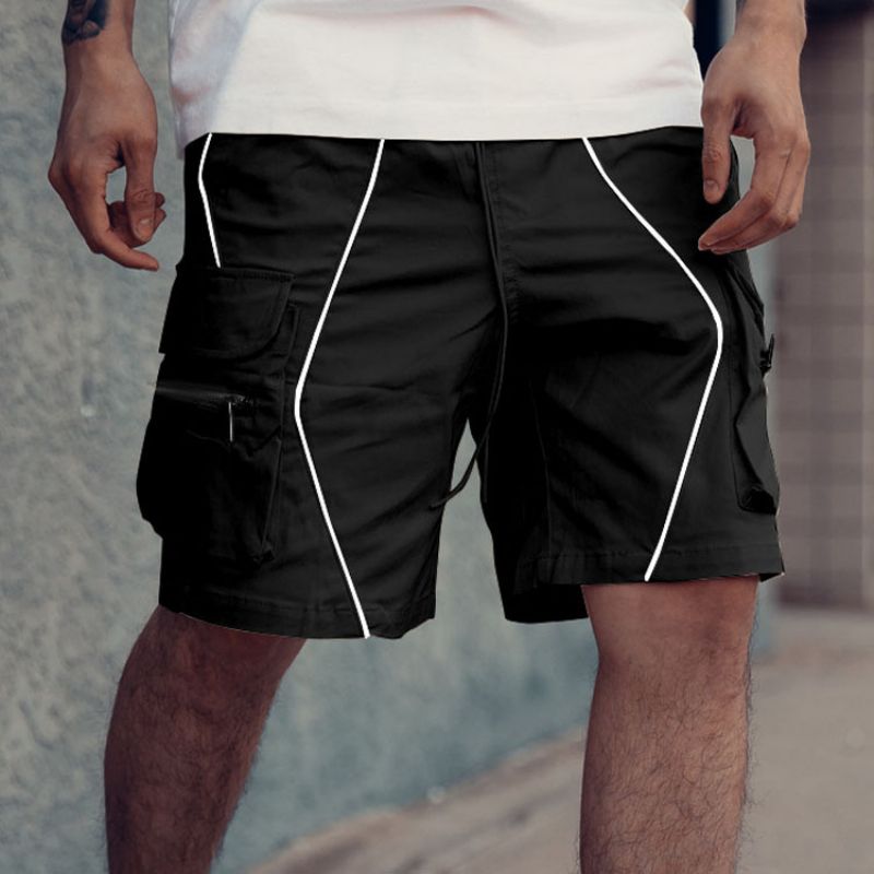 Ensfarvet Shorts Trend Mænds Sport Casual Fem Point