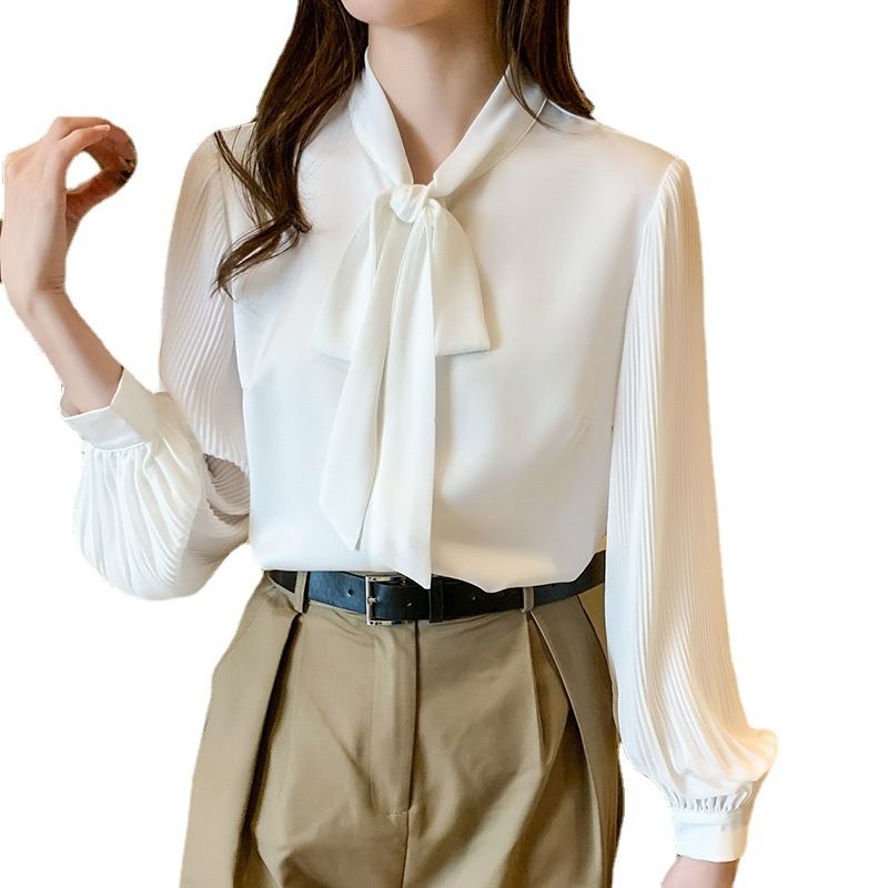 Fashion Temperament Chiffon Shirt Langærmet Dame Top