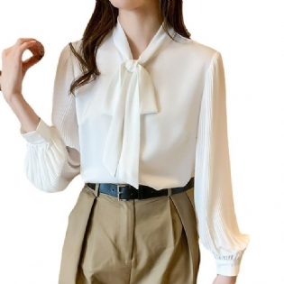 Fashion Temperament Chiffon Shirt Langærmet Dame Top