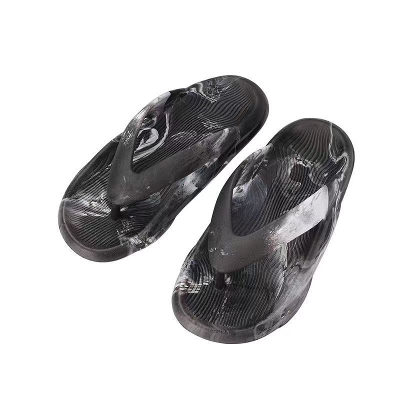 Flip Flops Herre Sommer Ny Streamer Gradient Blandet Farve Tyk Bund Trendy Blød Skridsikre Sandaler Hjemmesko Sko