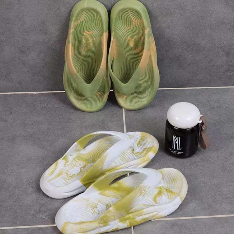 Flip Flops Herre Sommer Ny Streamer Gradient Blandet Farve Tyk Bund Trendy Blød Skridsikre Sandaler Hjemmesko Sko