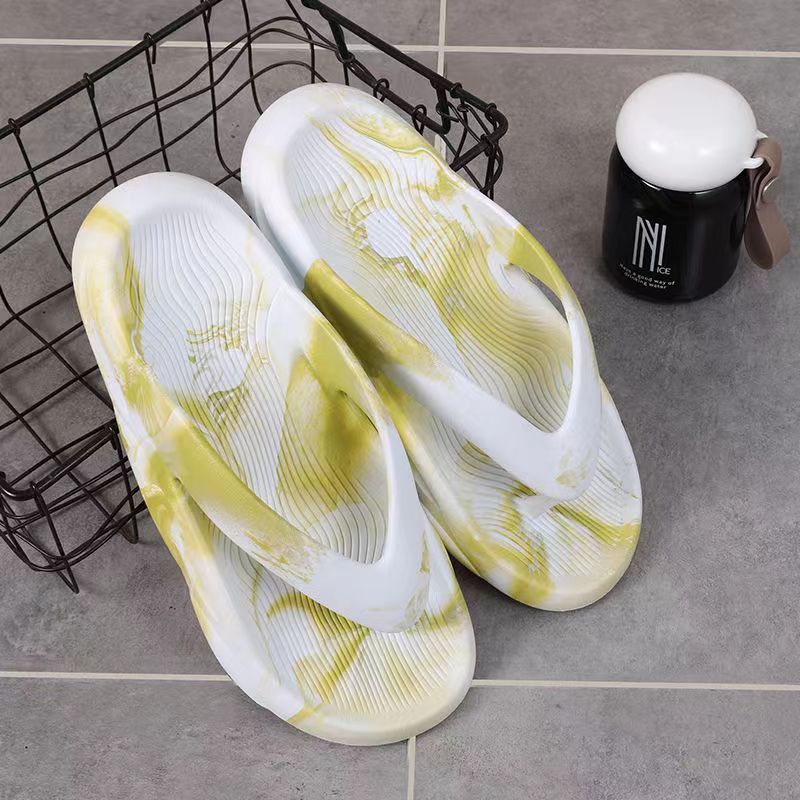 Flip Flops Herre Sommer Ny Streamer Gradient Blandet Farve Tyk Bund Trendy Blød Skridsikre Sandaler Hjemmesko Sko