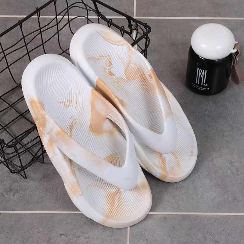 Flip Flops Herre Sommer Ny Streamer Gradient Blandet Farve Tyk Bund Trendy Blød Skridsikre Sandaler Hjemmesko Sko