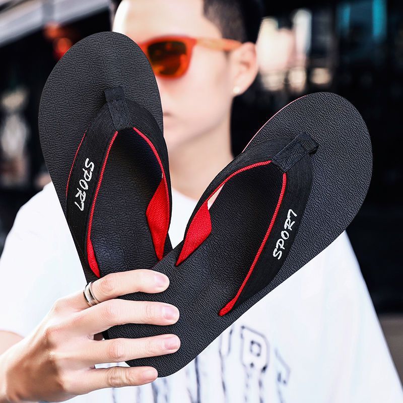 Flip-flops Med Tykke Såler Mænds Sommer-skridsikre Slidbestandige Trendy Flip-flop Strandsandaler Tøfler Sko