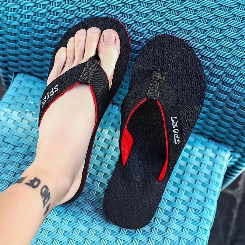 Flip-flops Med Tykke Såler Mænds Sommer-skridsikre Slidbestandige Trendy Flip-flop Strandsandaler Tøfler Sko