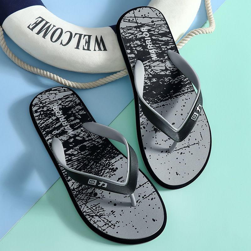 Flip-flops Til Mænd 2023 Sommer Nye Udendørs Skridsikre Strandtøfler Til Mode-flip-flops Med Tryk