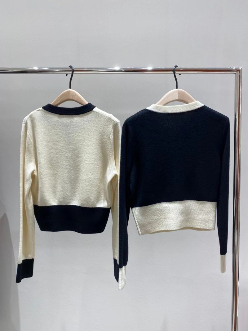 Forår Ny Kontrastfarve Kort Bogstav Strik Dame Sweater Cardigan Overdele Frakke