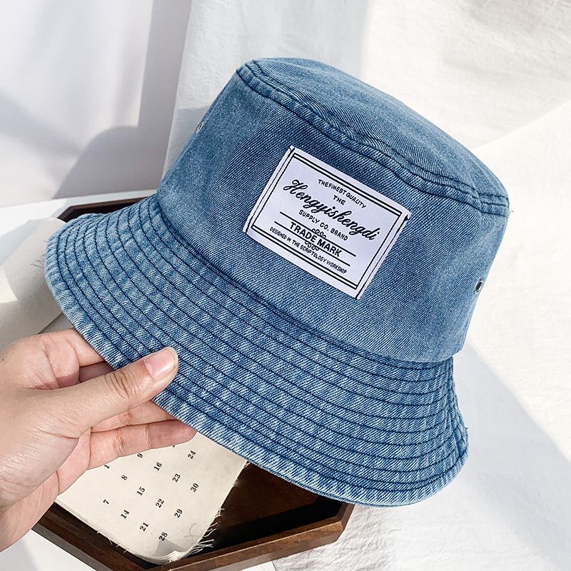 Forår Og Sommer Ny Hat Dame Denim Fiskehat Mode Personlig Bassin Hat Shopping Solhat Kvinde