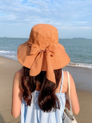 Hat Pige Sommer Store Udhæng Anti-ultraviolet Sløjfe Mode Solhat Cover Ansigt Fisker Hat