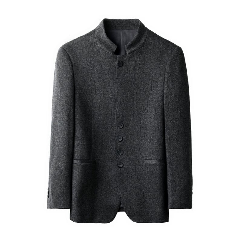 Herre Blazers Jakke Efterår Retro Cardigan Stand Krave Slim Fit Trend