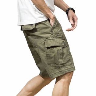 Herre Cargo Shorts Løse Afslappede Kaki Trend