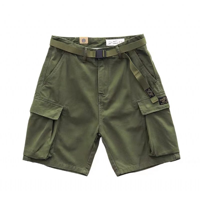 Herre Cargo-shorts Retro Løse Afslappede Fem Point Ren Bomuld Store Lommer