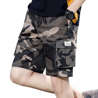 Herre Cargo Shorts Sommer Fem Point Løse Casual Camouflage Strandshorts