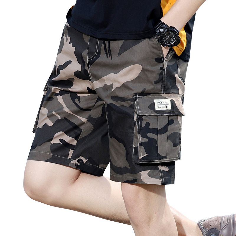 Herre Cargo Shorts Sommer Fem Point Løse Casual Camouflage Strandshorts