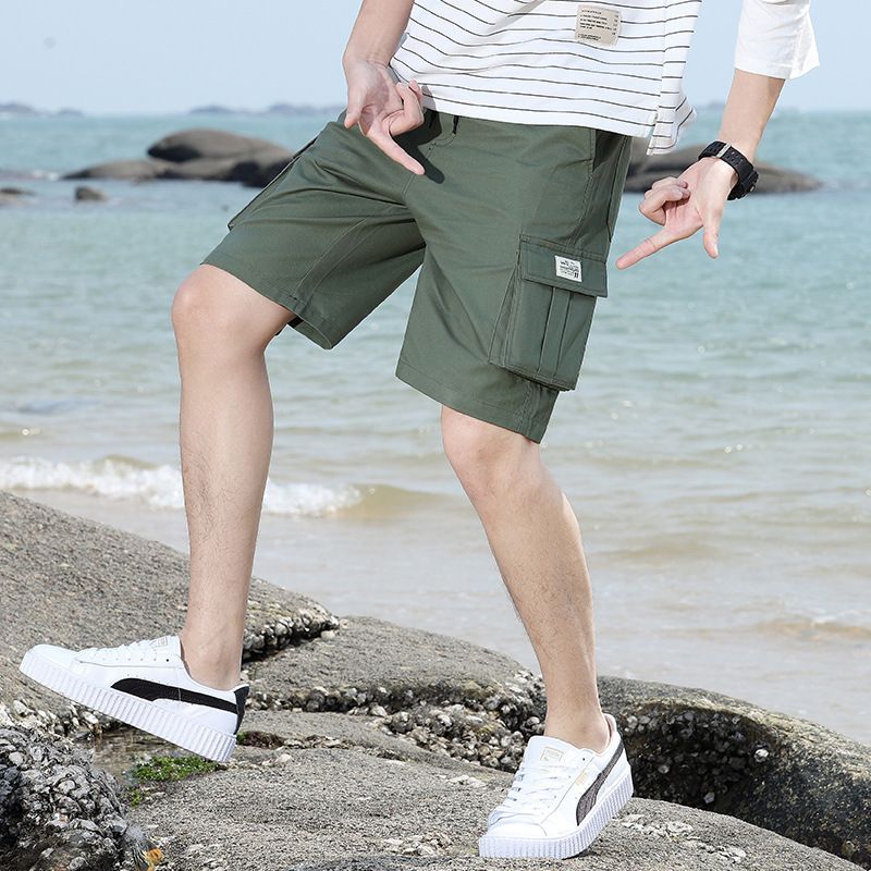 Herre Cargo Shorts Sommer Fem Point Løse Casual Camouflage Strandshorts