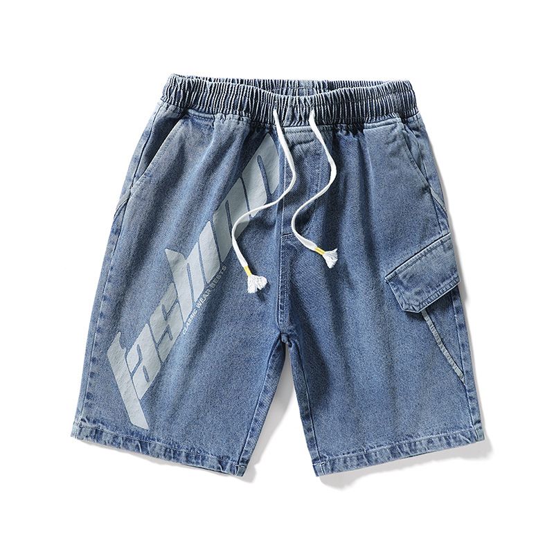 Herre Denim Afslappede Shorts Med Løs Pasform