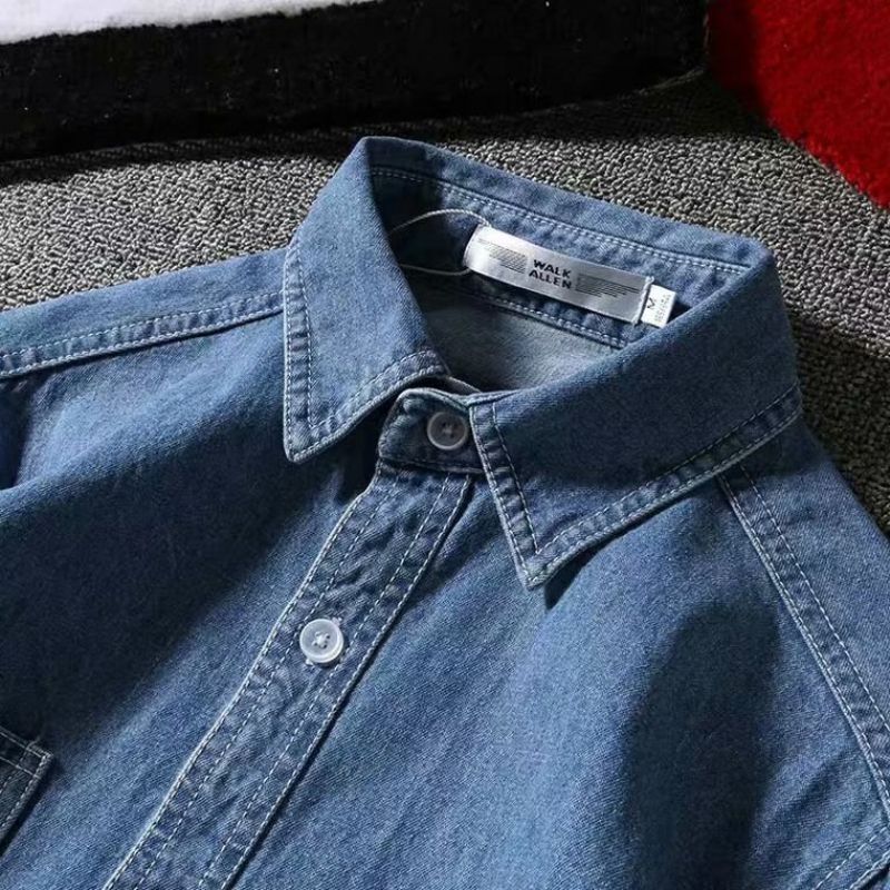 Herre Denim Skjorte Langærmet Trend Smuk Efterår Og Vinter Løs Afslappet