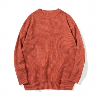 Herre Pullover Sweater Trend Ensfarvet Løs Tyk