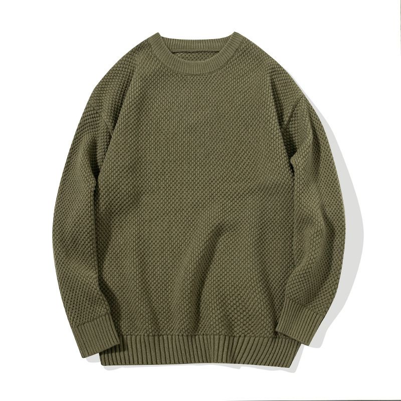 Herre Pullover Sweater Trend Ensfarvet Løs Tyk