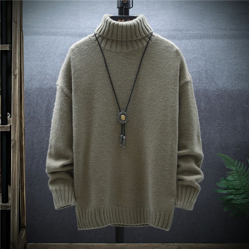 Herre Rullekrave Sweater Trendy Fleece Fortykket Bund