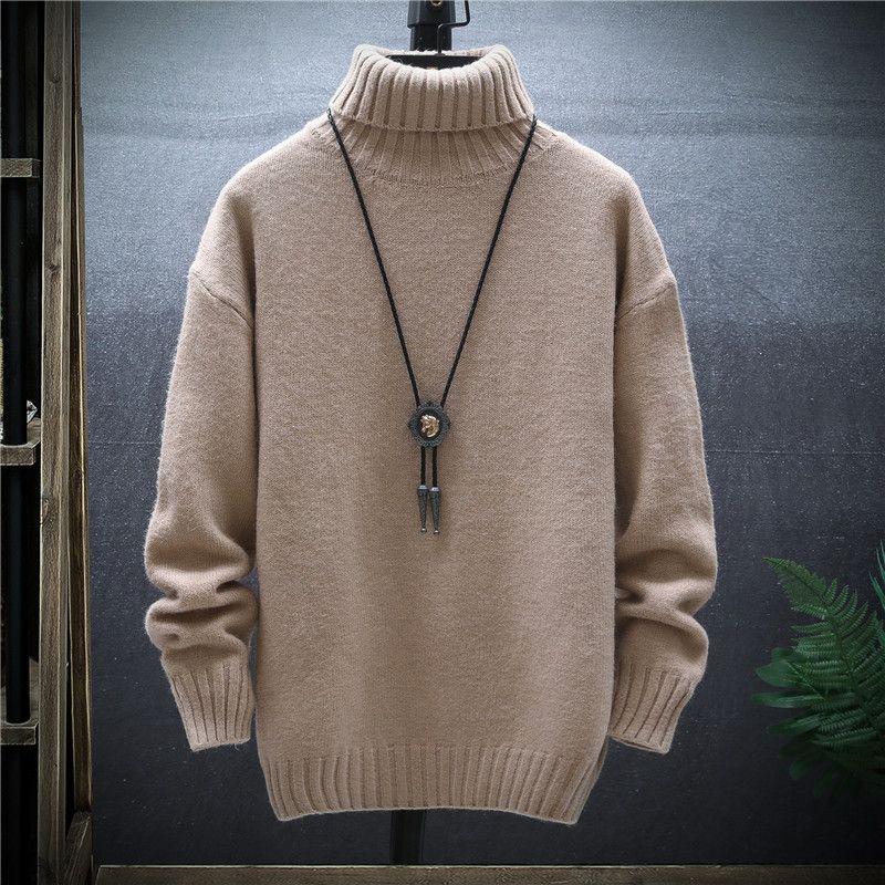 Herre Rullekrave Sweater Trendy Fleece Fortykket Bund