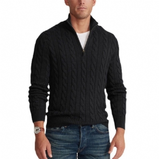 Herre Rullekrave Sweater Varm Tyk Nål Twist Halv