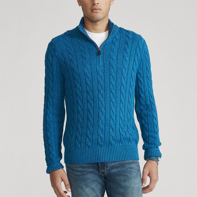 Herre Rullekrave Sweater Varm Tyk Nål Twist Halv