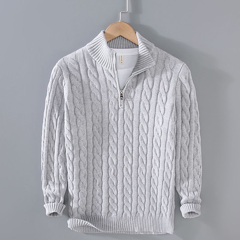 Herre Rullekrave Sweater Varm Tyk Nål Twist Halv