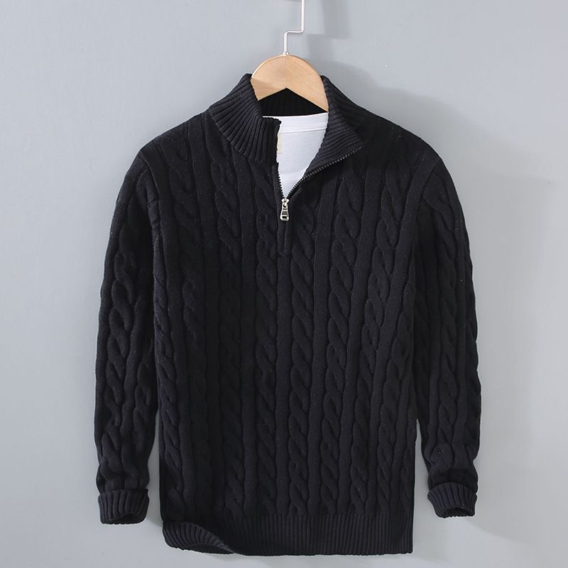 Herre Rullekrave Sweater Varm Tyk Nål Twist Halv