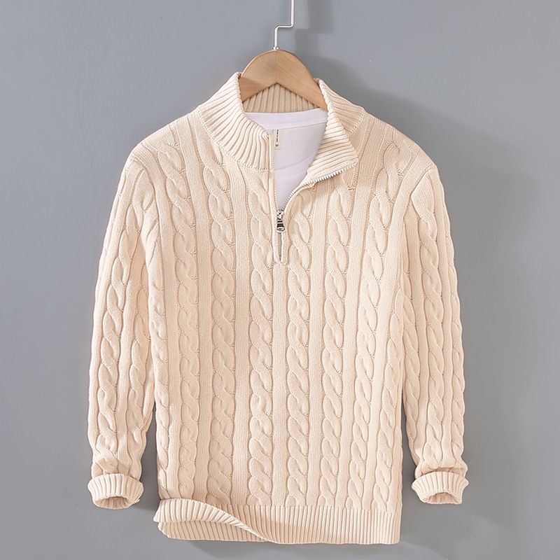 Herre Rullekrave Sweater Varm Tyk Nål Twist Halv