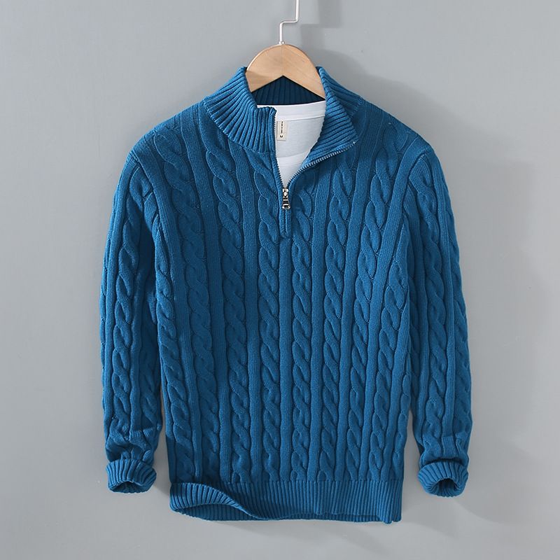 Herre Rullekrave Sweater Varm Tyk Nål Twist Halv