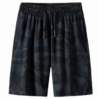 Herre Sommer Mesh Camouflageshorts Høj Elastisk Åndbar