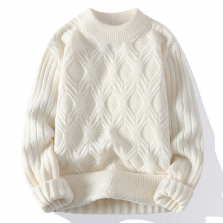 Herre Sweater 2023 Hvid Rund Hals Tyk Trend