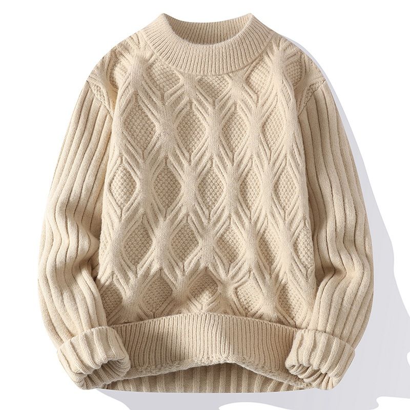 Herre Sweater 2023 Hvid Rund Hals Tyk Trend