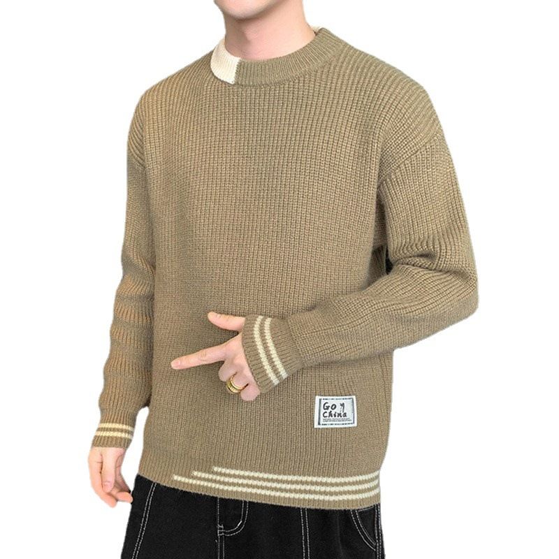 Herre Sweater 2023 Trend Casual Løs Rund Hals Strikning