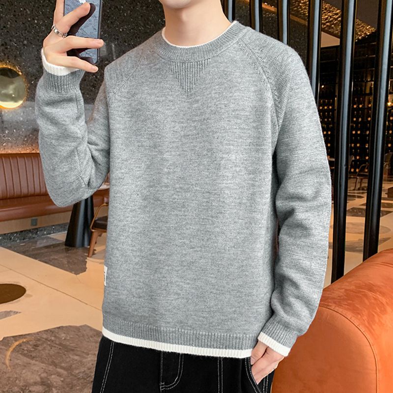 Herre Sweater 2023 Trend Casual Løs Rund Hals Strikning