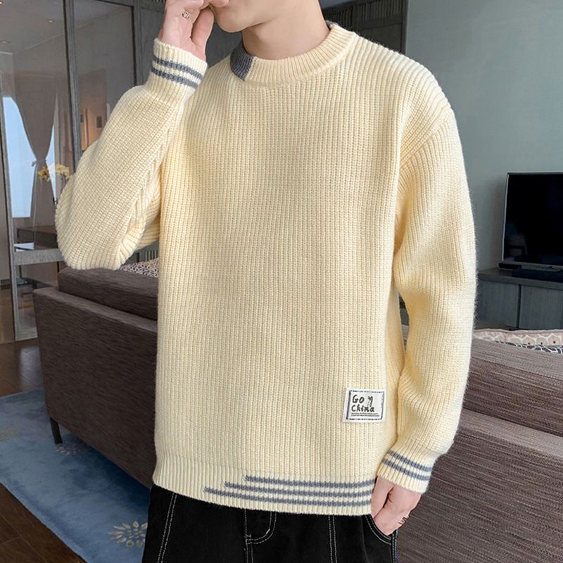 Herre Sweater 2023 Trend Casual Løs Rund Hals Strikning