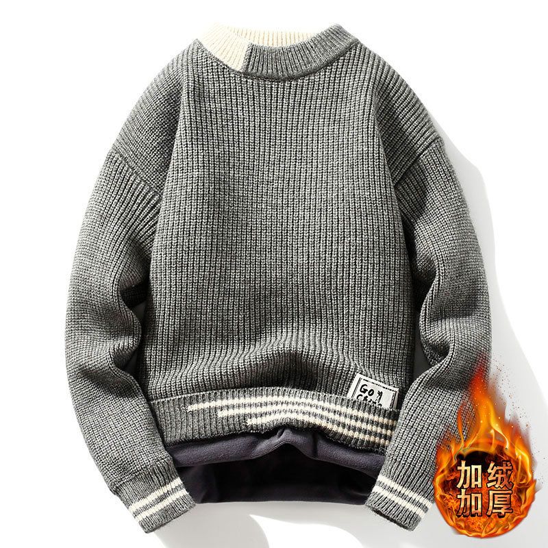 Herre Sweater 2023 Trend Casual Løs Rund Hals Strikning