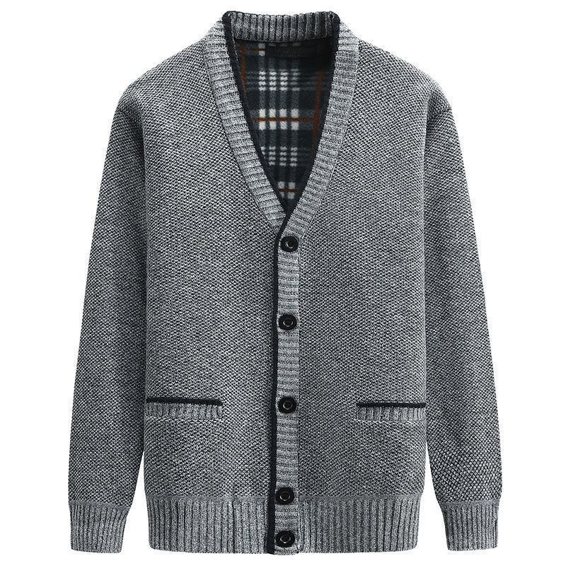 Herre Sweater Cardigan Tyk Strik Overtøj Modejakke Varm Trend