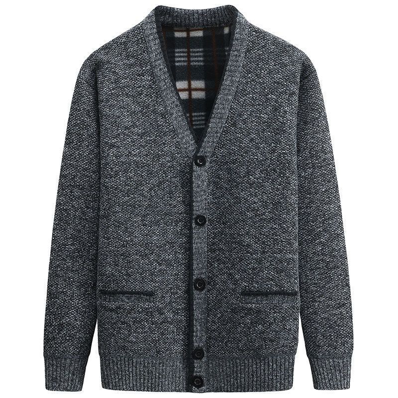 Herre Sweater Cardigan Tyk Strik Overtøj Modejakke Varm Trend